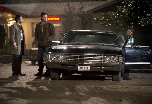 Castiel (Misha Collins), Sam (Jared Padalecki) et Dean (Jensen Ackles)